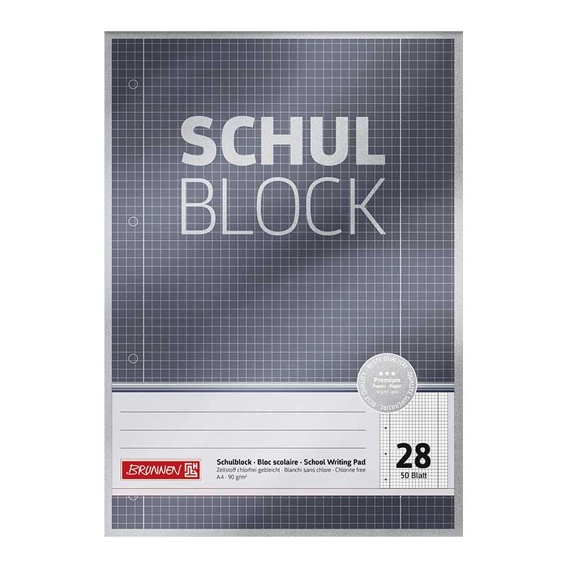 Schulblock A4 Lin 28 50Blatt Premiun   Brunnen