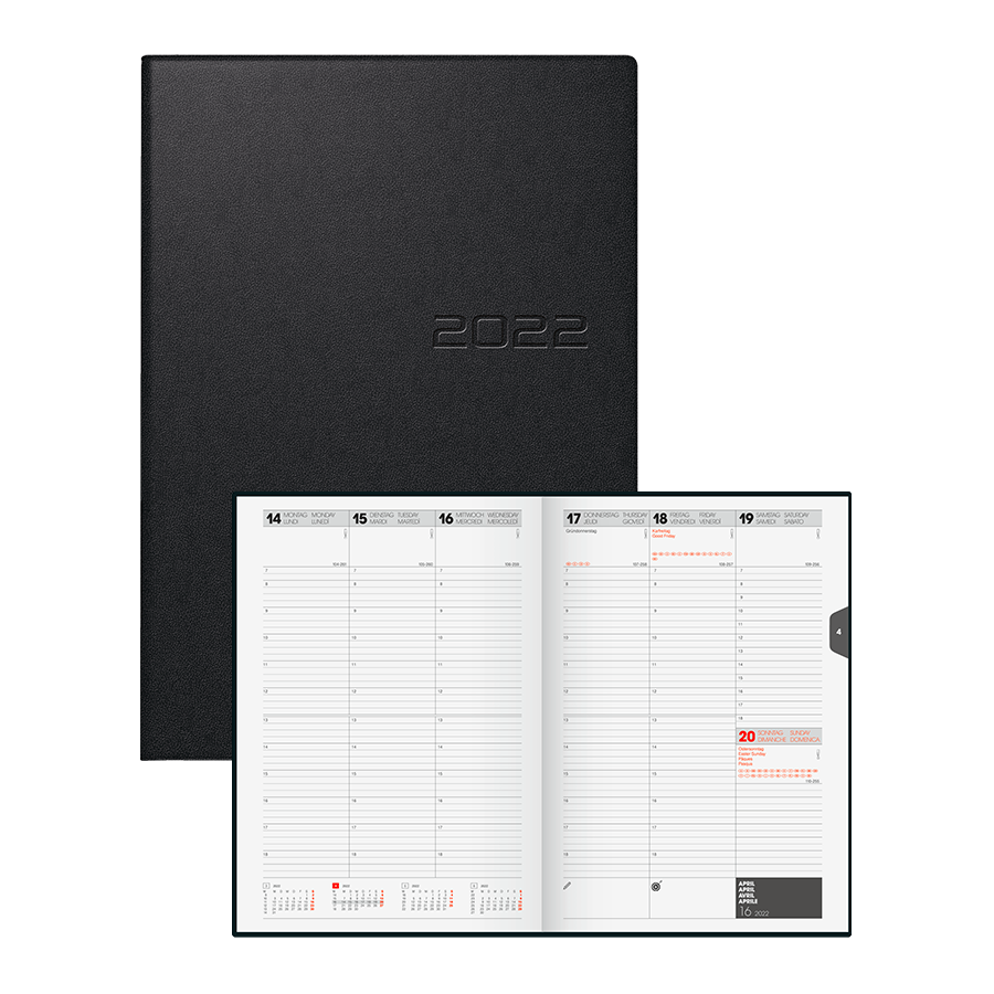 Kalender Buch - Wochenkalender Studioplan schwarz 