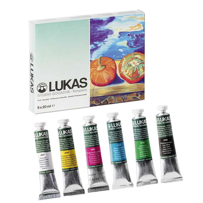 Schulmalfarben LUKAS 6 Tuben Brunnen