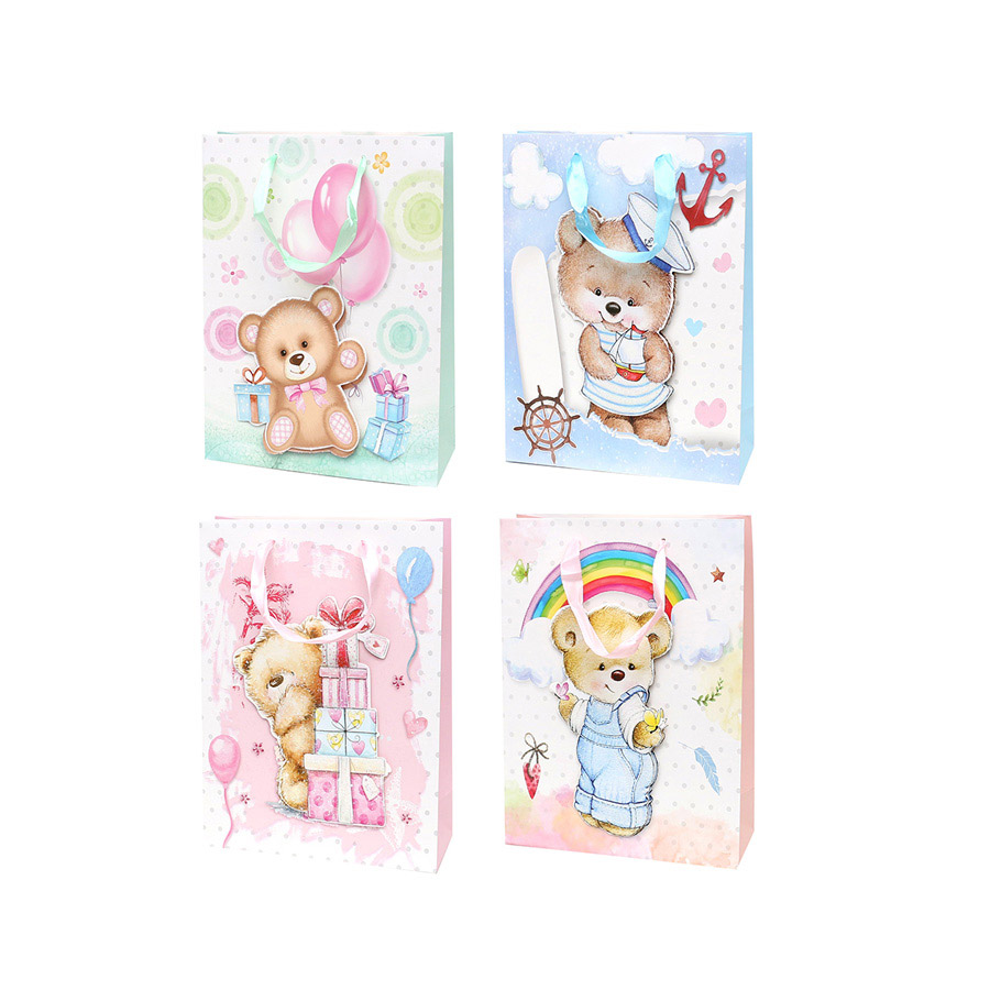 Geschenktüte groß Baby Bär Glitter Exclusiv