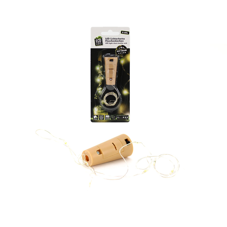 LED Flaschenkorken mit 8er Lichterkette