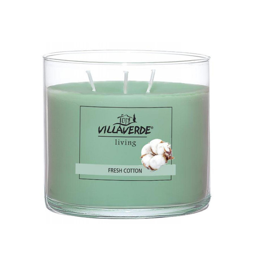 3-Docht Duftkerze im Glas Fresh-Cotton