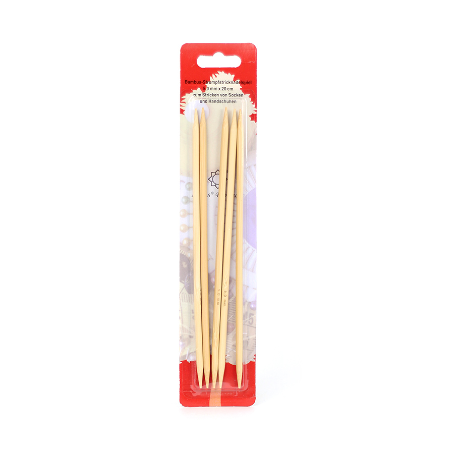 Strumpfstrick-Nadeln Bambus 5,0 5er Pack