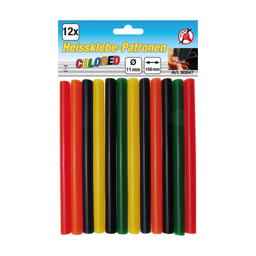 Heissklebe-Patronen bunt 11mm, 12-tlg
