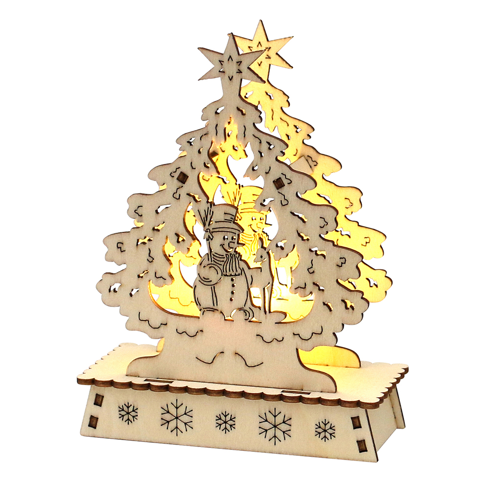 Holz Schwibbogen LED Weihnachtsbaum 6fach