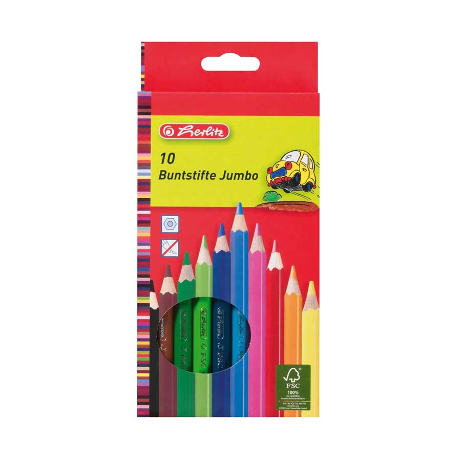 Buntstifte 10tlg. lackiert Jumbo Herlitz