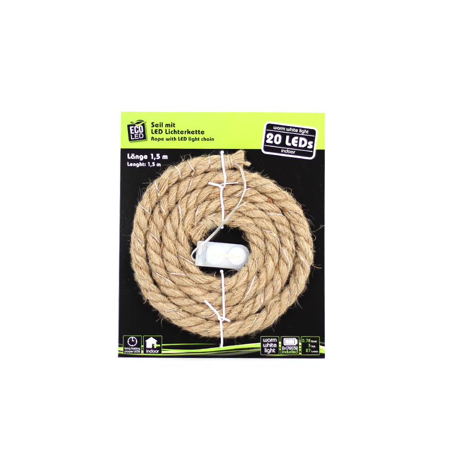 Lichterkette LED Seil natur 1,5m Noor