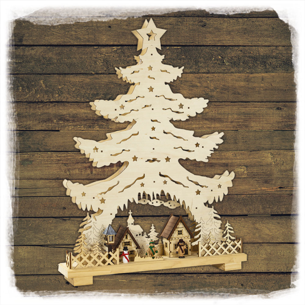 Holz Schwibbogen LED14 Tannenbaum Schulte