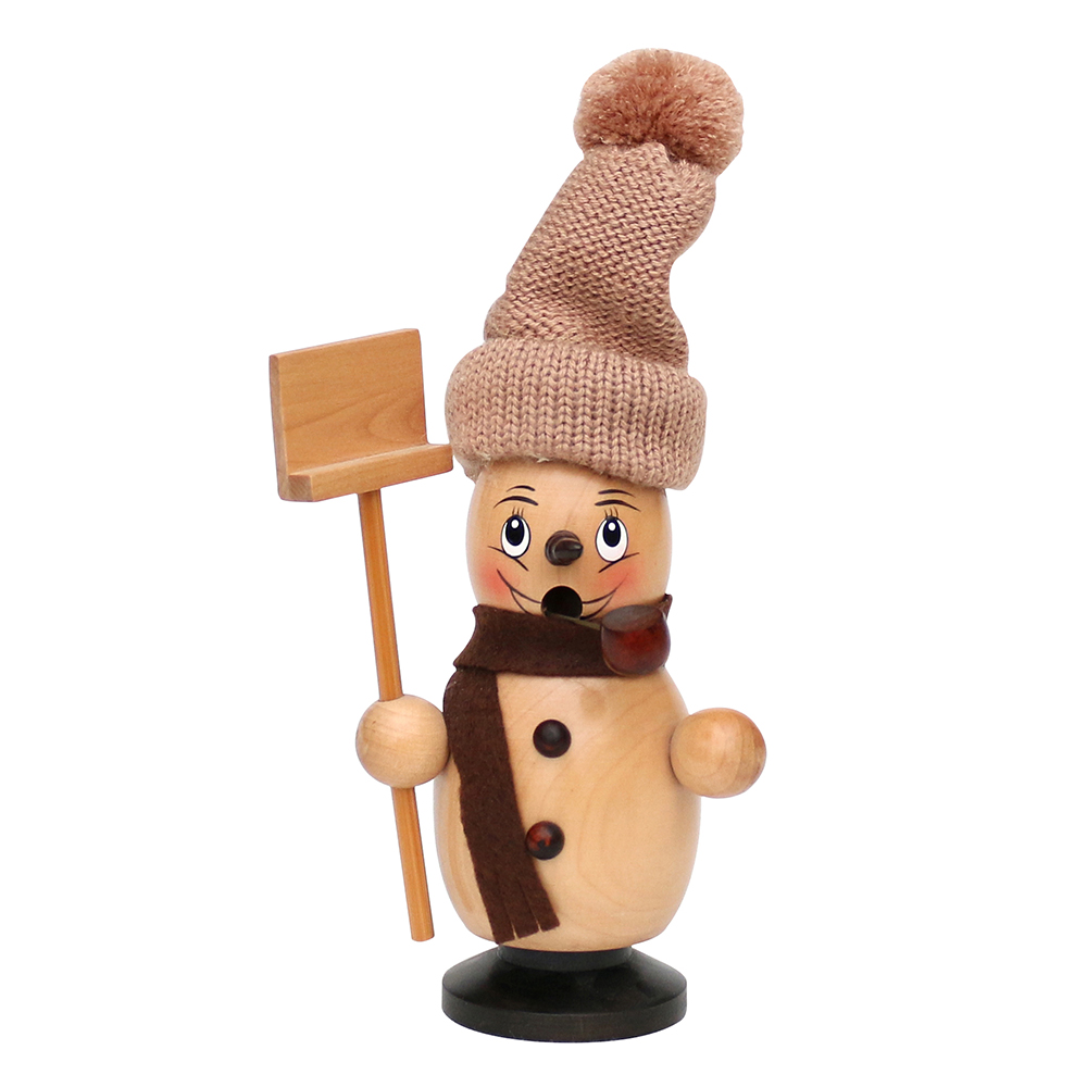 Holz Räucher-Schneemann natur/braun 19cm Sigro
