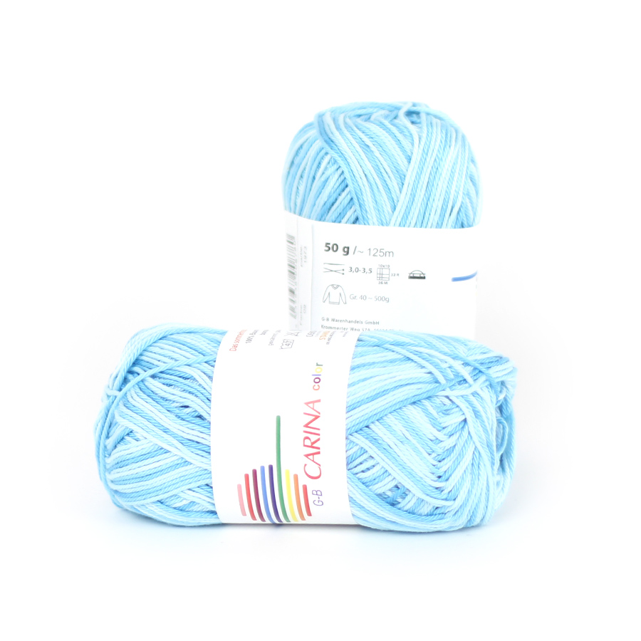 Strickwolle Carina color blau-natur 09 