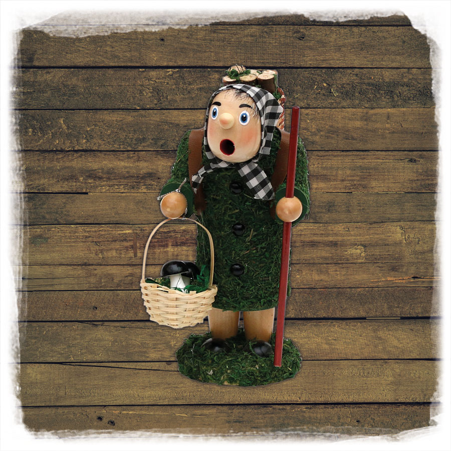 Holz Räucher-Moosfrau 16cm