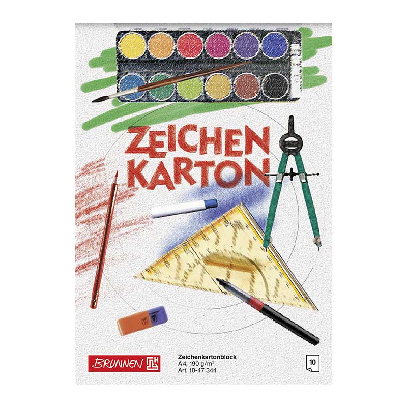 Zeichenkartonblock A4 10 Bl. 190g Brunnen