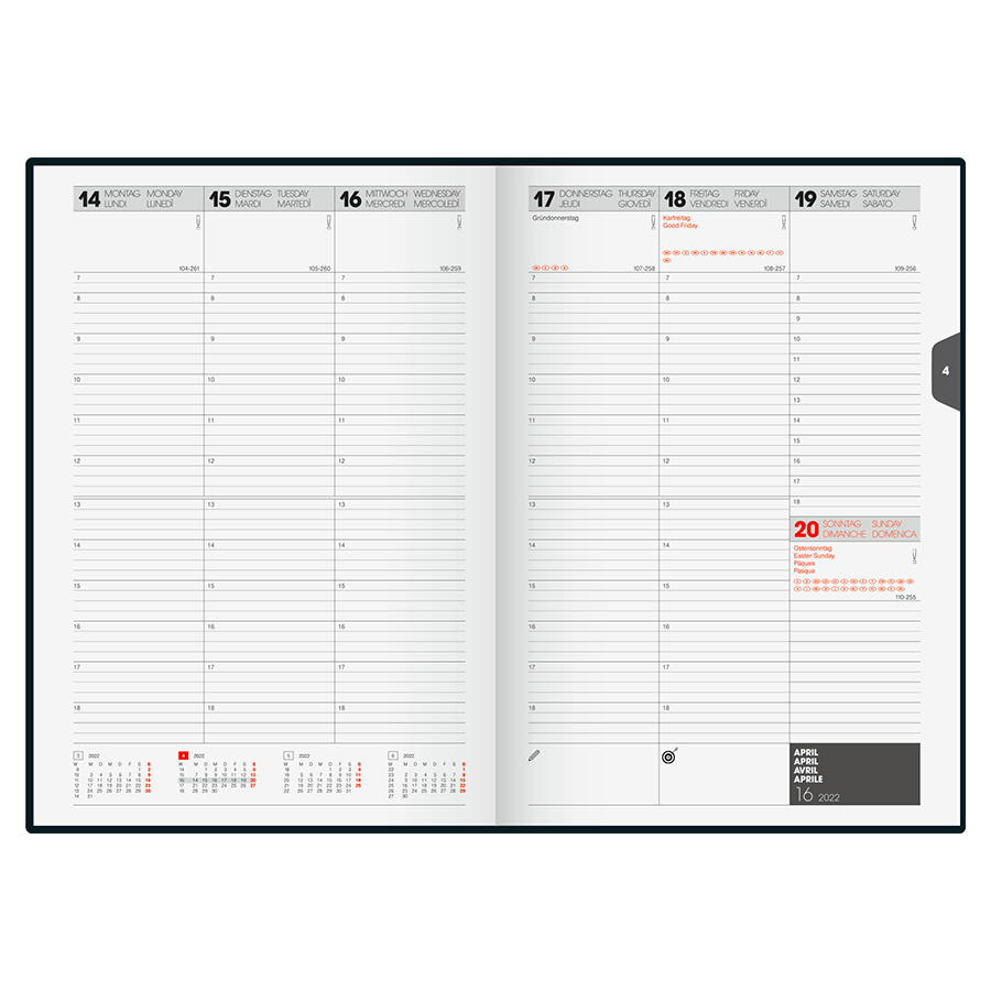 Kalender Buch - Wochenkalender Miradur blau 17x24cm 