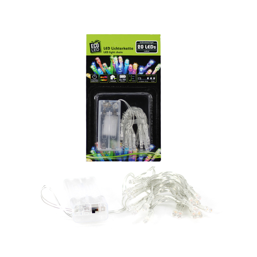 Lichterkette 20 LED bunt transp Kabel Noor