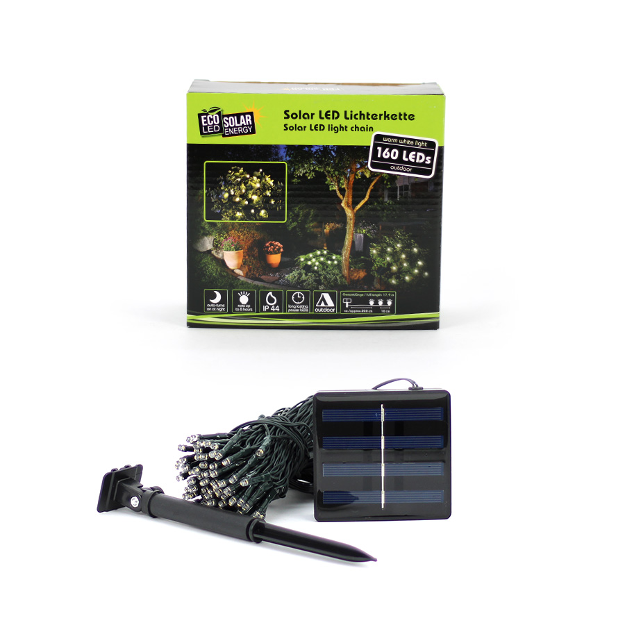 Lichterkette 160 LED Solar ww Noor