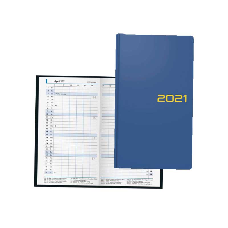 Kalender Sichtkalender 9x15cm blau