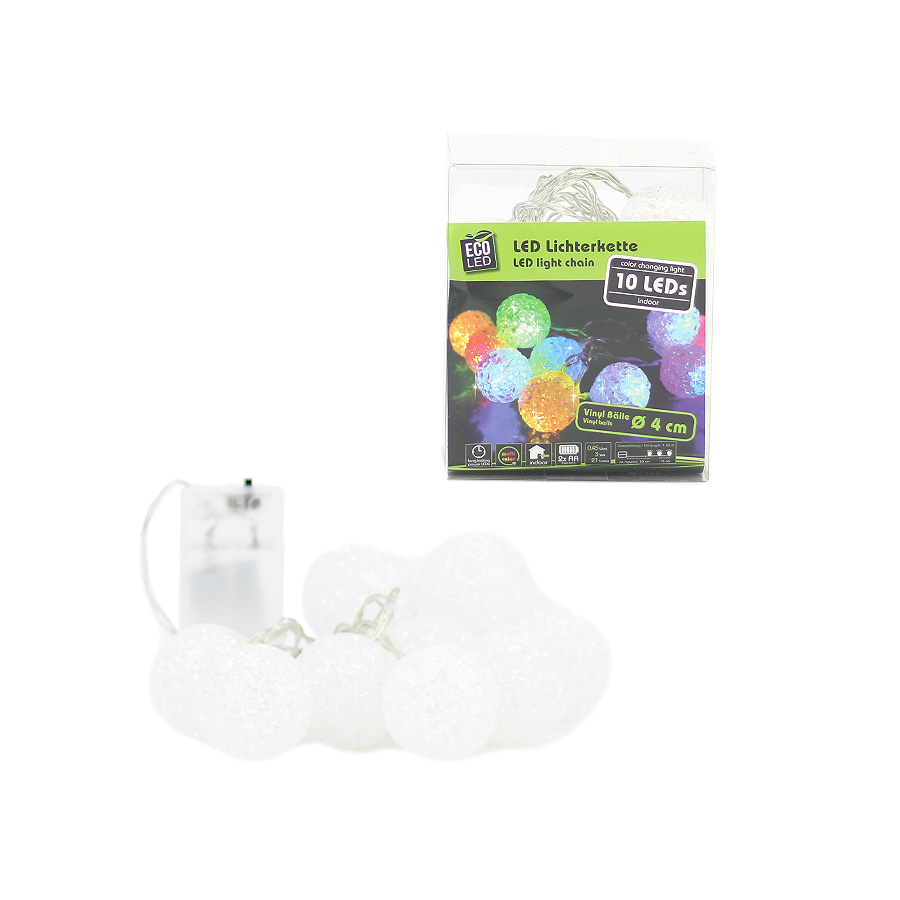 Lichterkette LED 10 Kugelbälle Farbwechsel