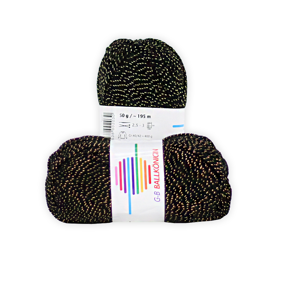 Strickwolle Ballkönigin schwarz-gold 1014
