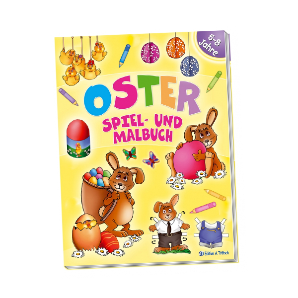 Mal- und Spielbuch Ostern mit Glitzer