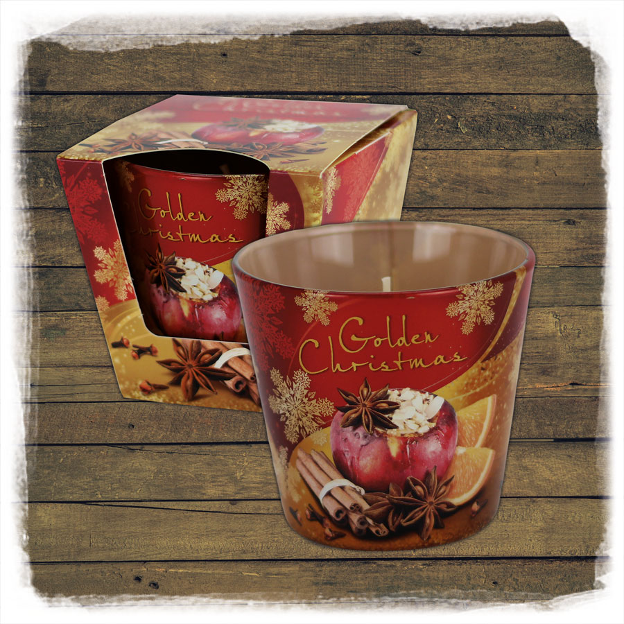 Duftkerze Glas Golden Christmas EWA