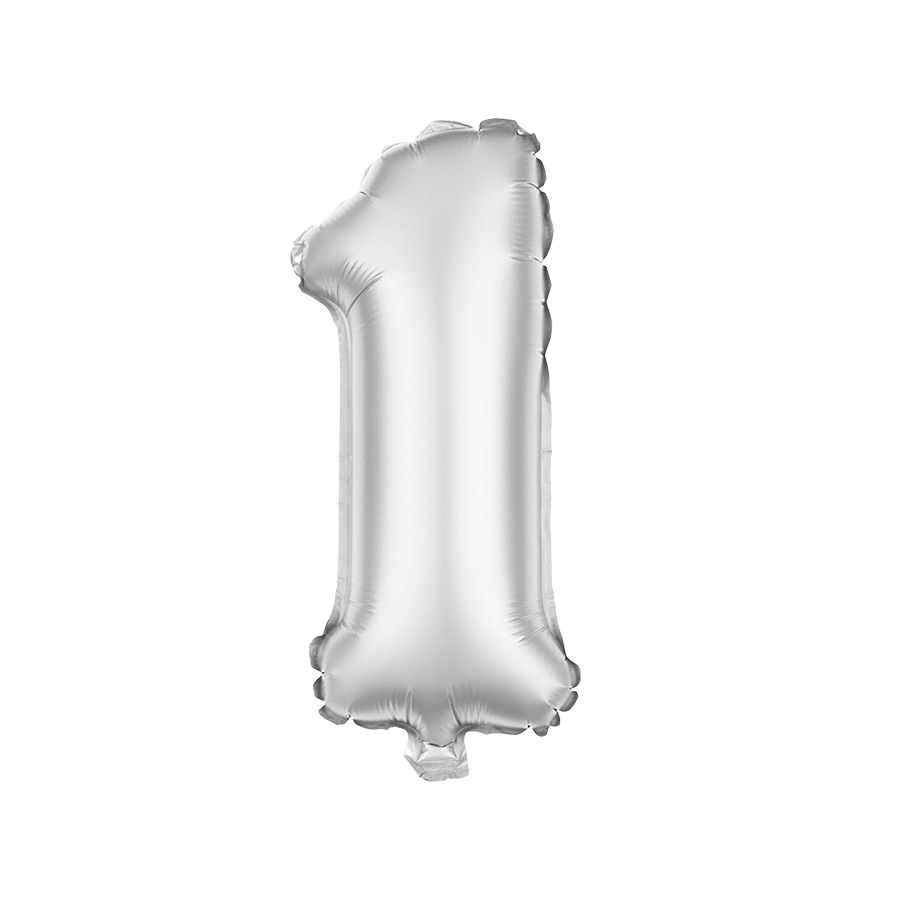 Folienballon Zahl 1 Silber  HEKU