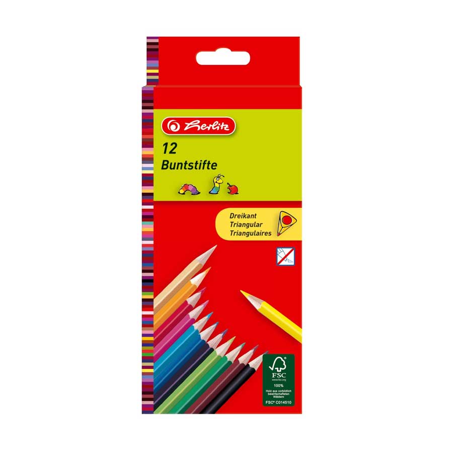 Buntstifte 12tlg. lackiert Dreikant Herlitz