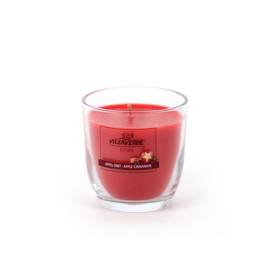 Duftkerze im Glas 7,5x8 Apfel-Zimt
