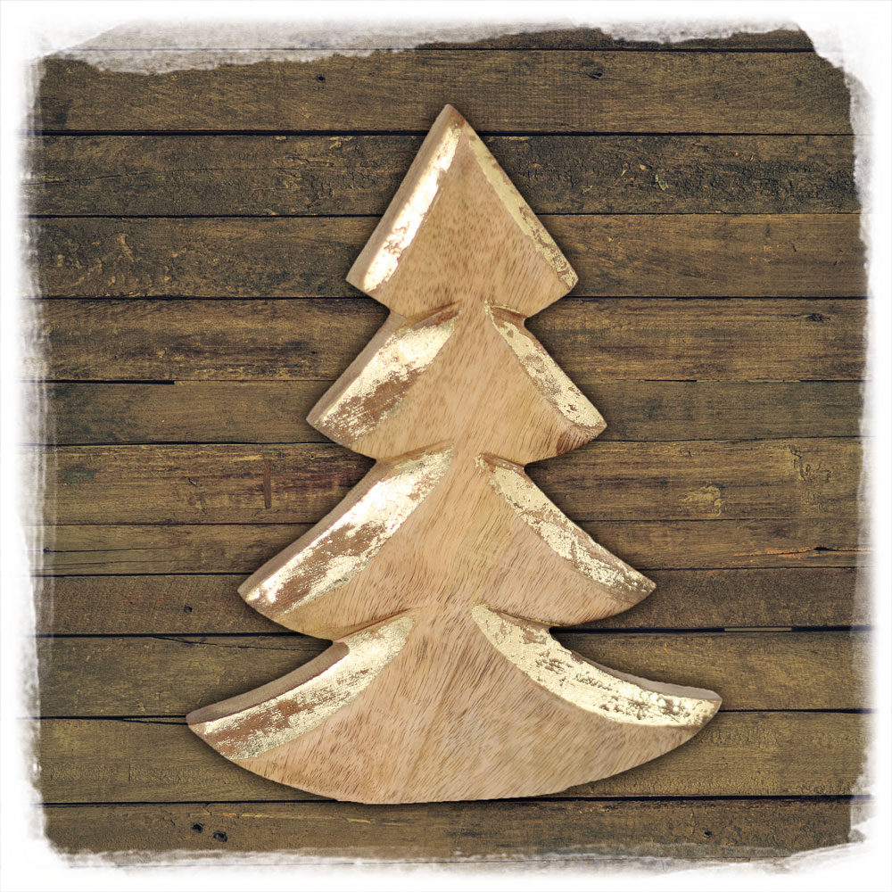 Holz Tannenbaum Goldseite M Mangoholz Noor