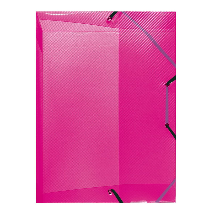 Heftbox A4 transparent himbeer PP 4cm 