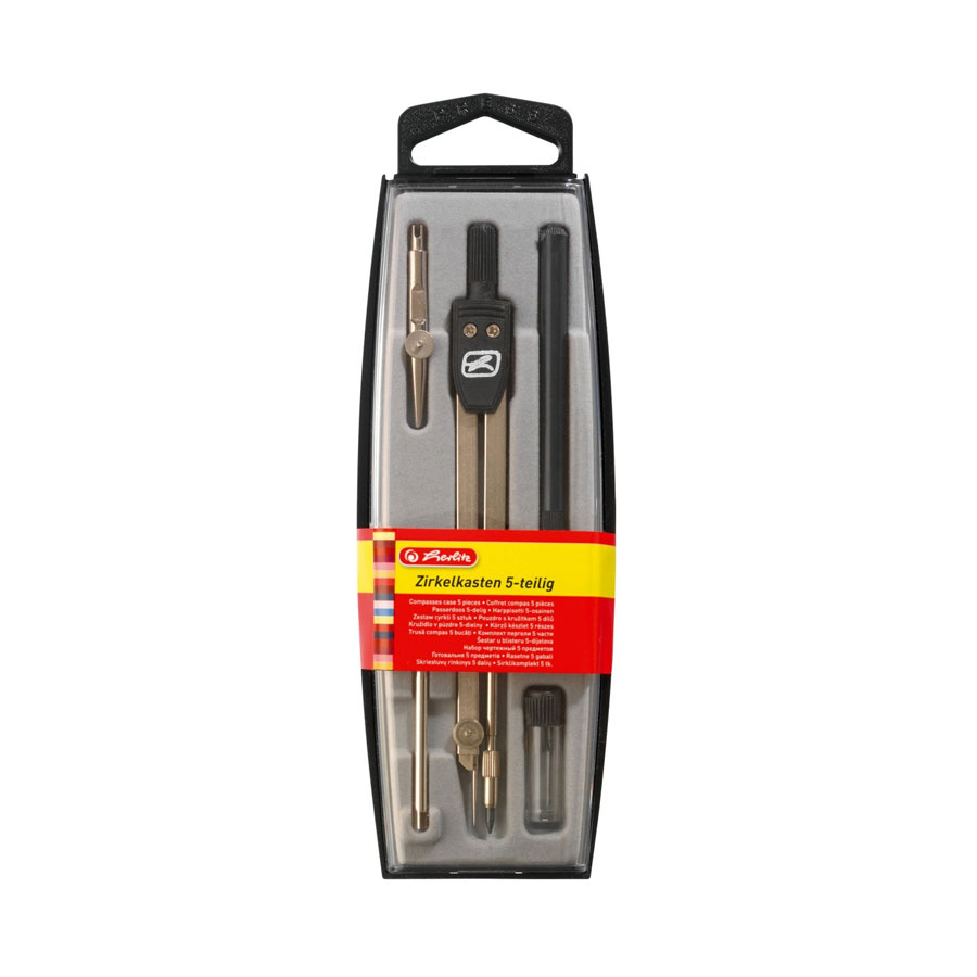 Zirkelkasten 5tlg. schwarz Herlitz