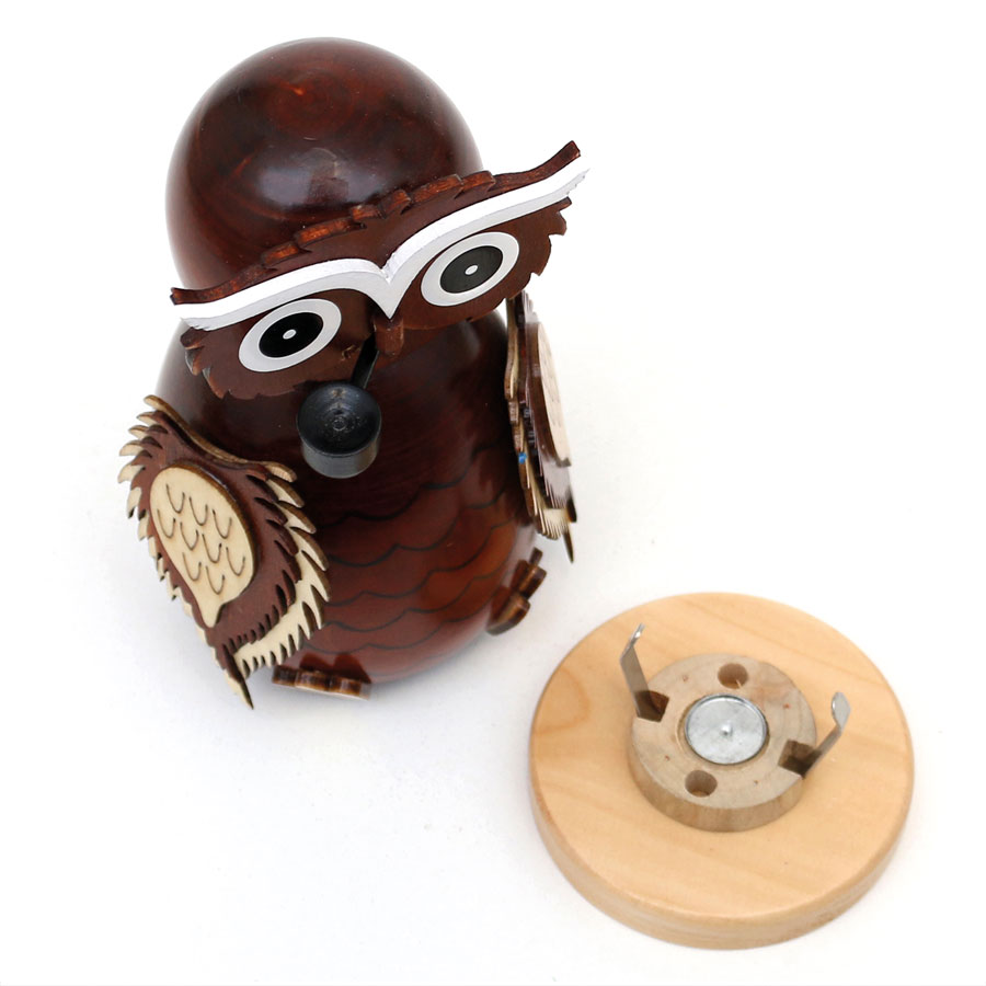 Holz Räucherfig. Eule 11,5cm