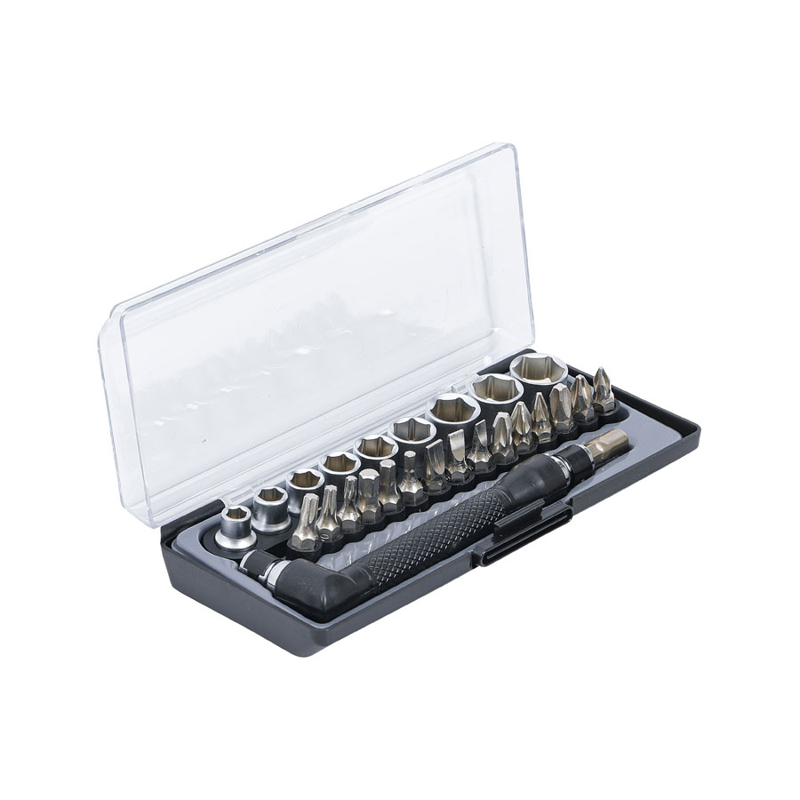 Bits-Steckschlüssel-Winkelschrauber-Set 26-tlg.