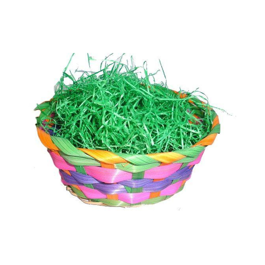 Osterkorb Bambus Bunt mit Ostergras 