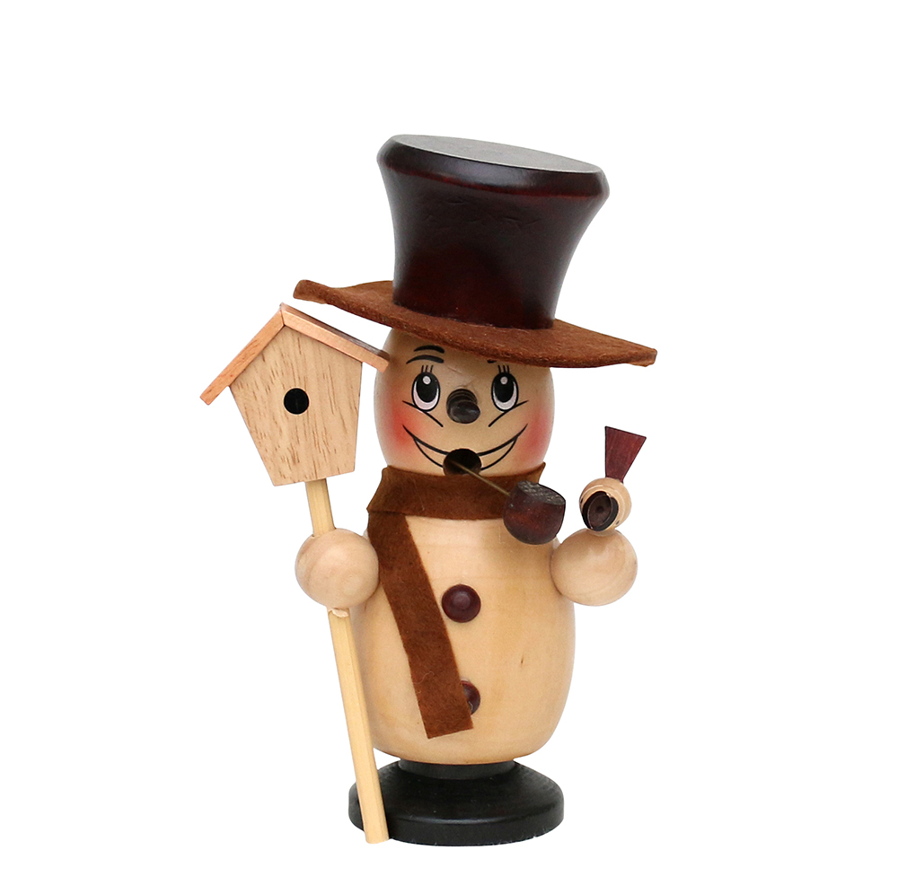 Holz Räucher-Schneemann natur/braun 19cm Sigro
