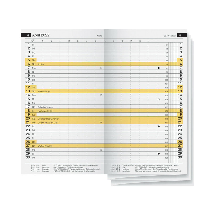 Kalender Faltkalender mini Ersatz Rido d-12