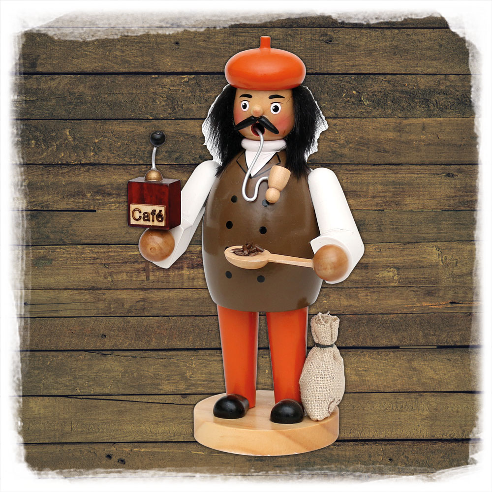 Holz Räucherfig. Kaffeemann 20cm