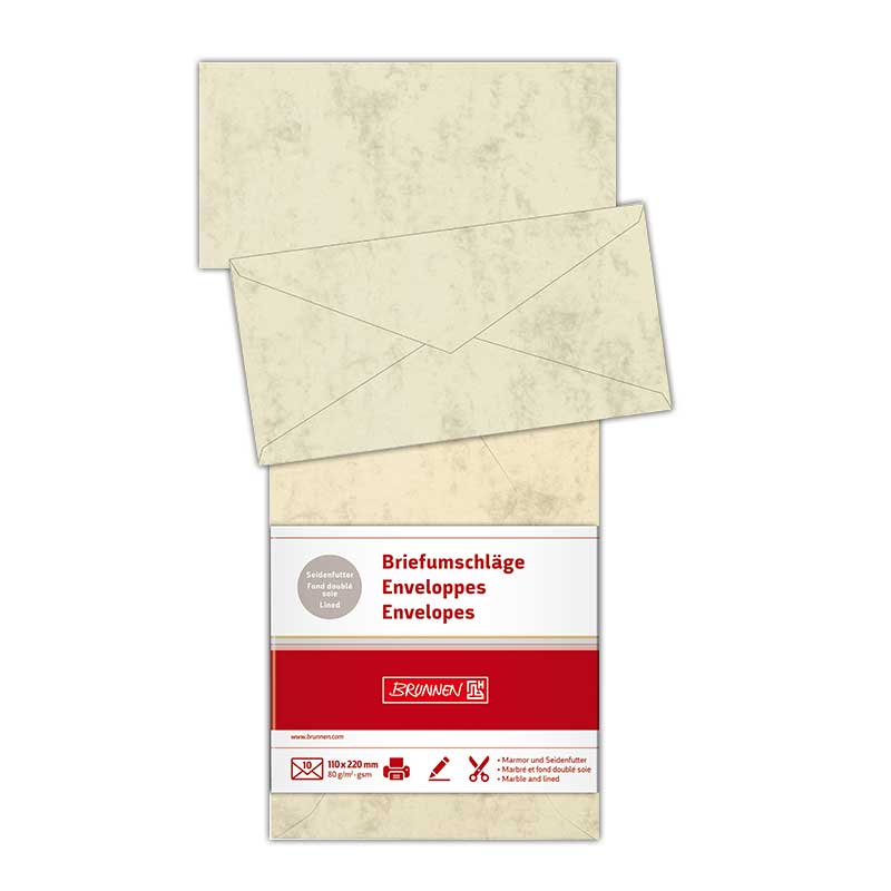 Briefumschlag Universalpapier Marmor 10er  Brunnen