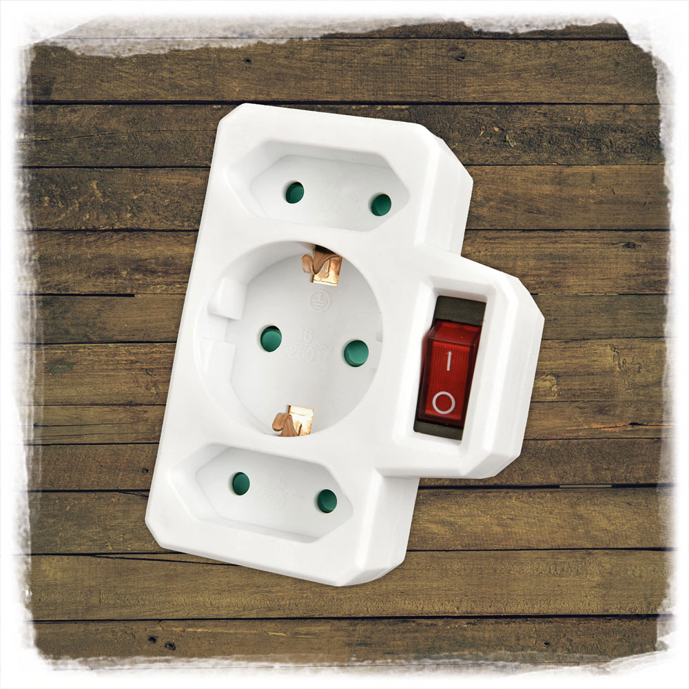Verteilerstecker 1 Schuco 2 Euro Schalter
