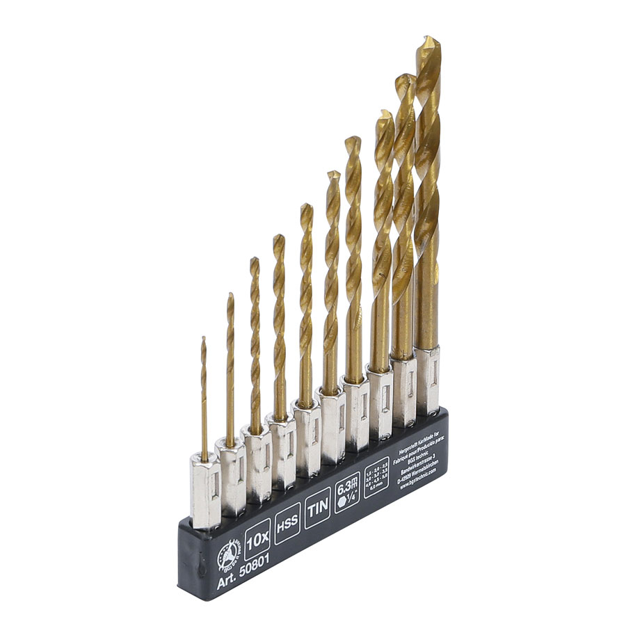 HSS-Bohrer-Satz TITAN-beschichtet 10-tlg.
