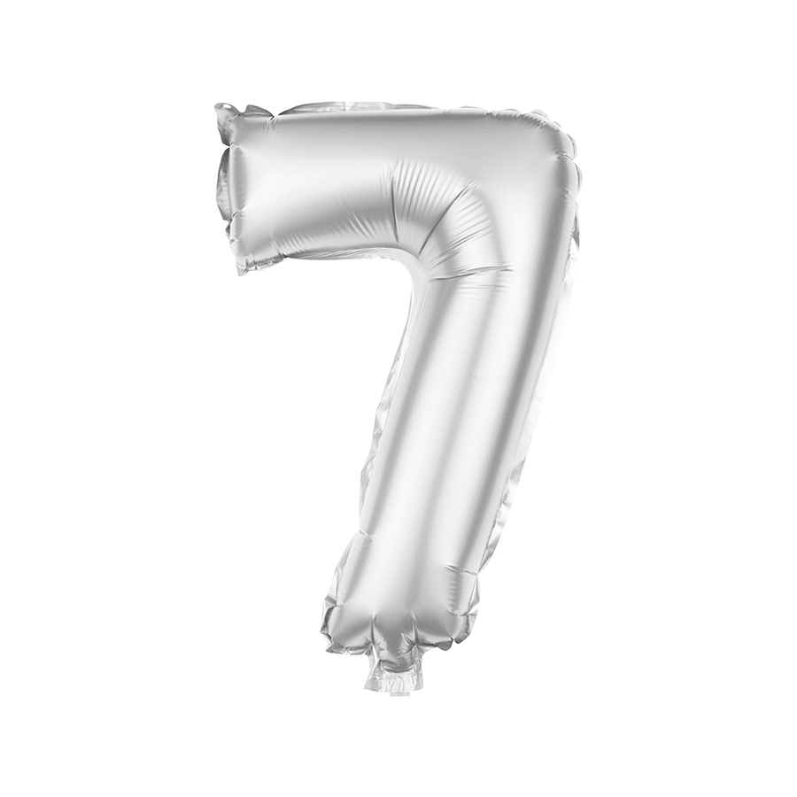 Folienballon Zahl 7 Silber  HEKU