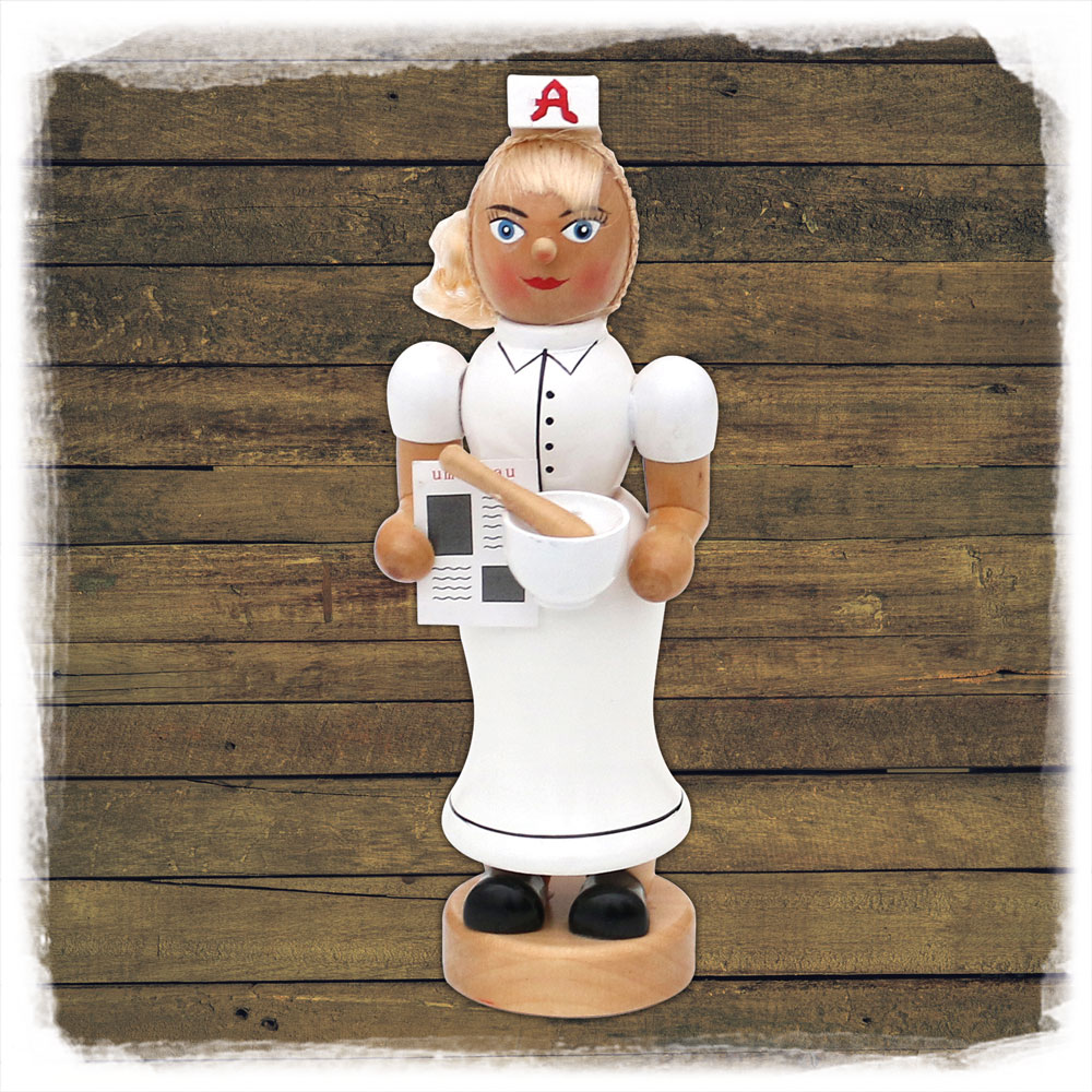 Holz Räuchermann Apothekerin 19,5cm Sigro