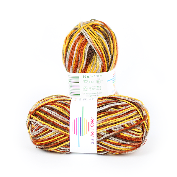 Strickwolle No.1 Color gelb-rost-brauntöne 111 
