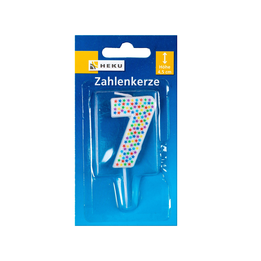 Kerze Zahl 7 mit Spieß