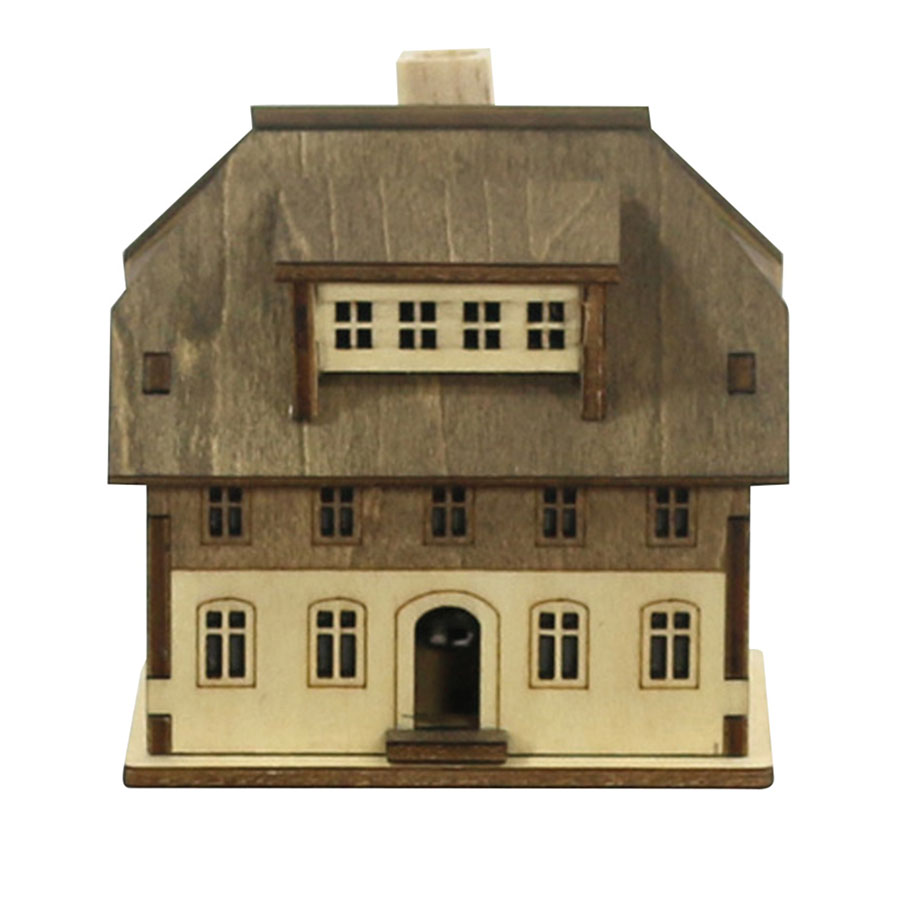 Holz Räucherhaus Seiffen grau-beige Sigro
