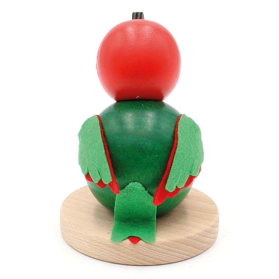 Holz Räucherfigur Papagei grün