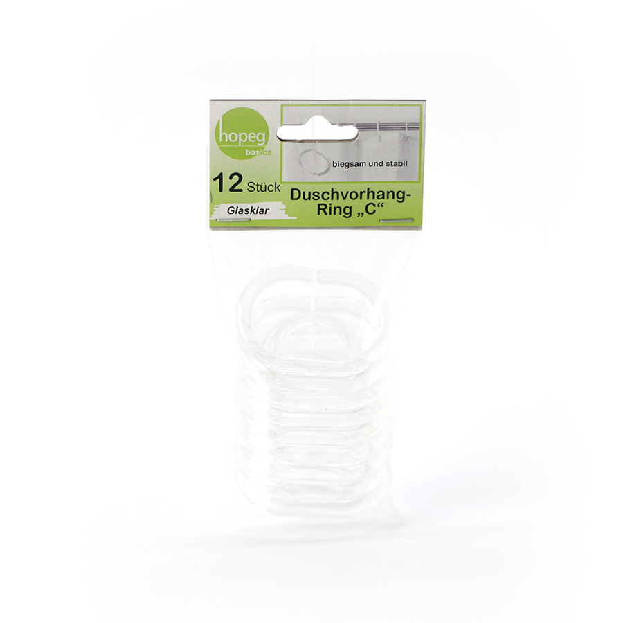 Duschvorhangringe 12er transparent