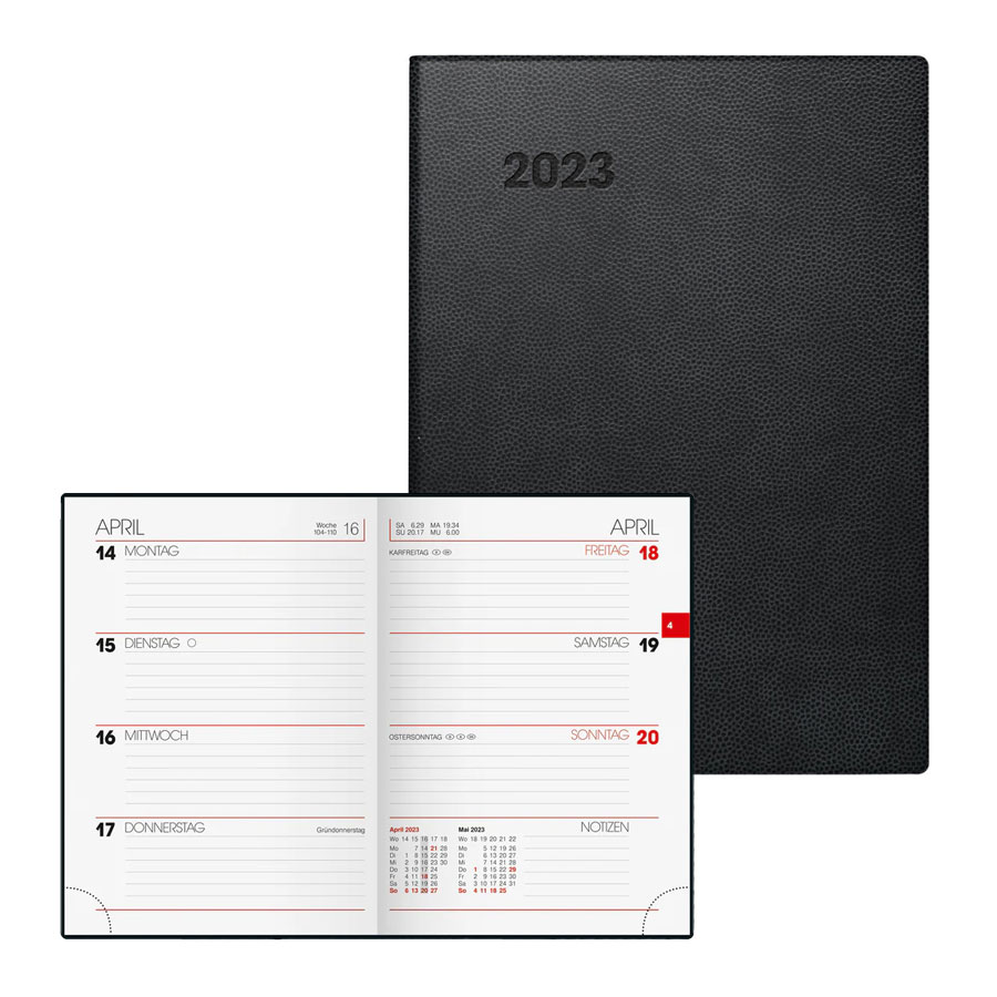 Kalender Tasche 10x14cm sw