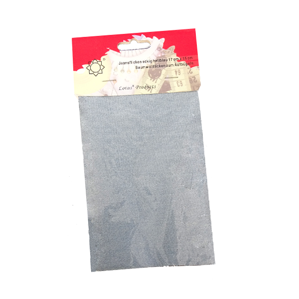 Jeansflicken eckig, hellblau 17x15cm