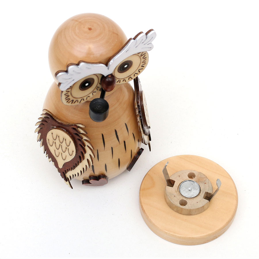 Holz Räucherfig. Eule 15cm