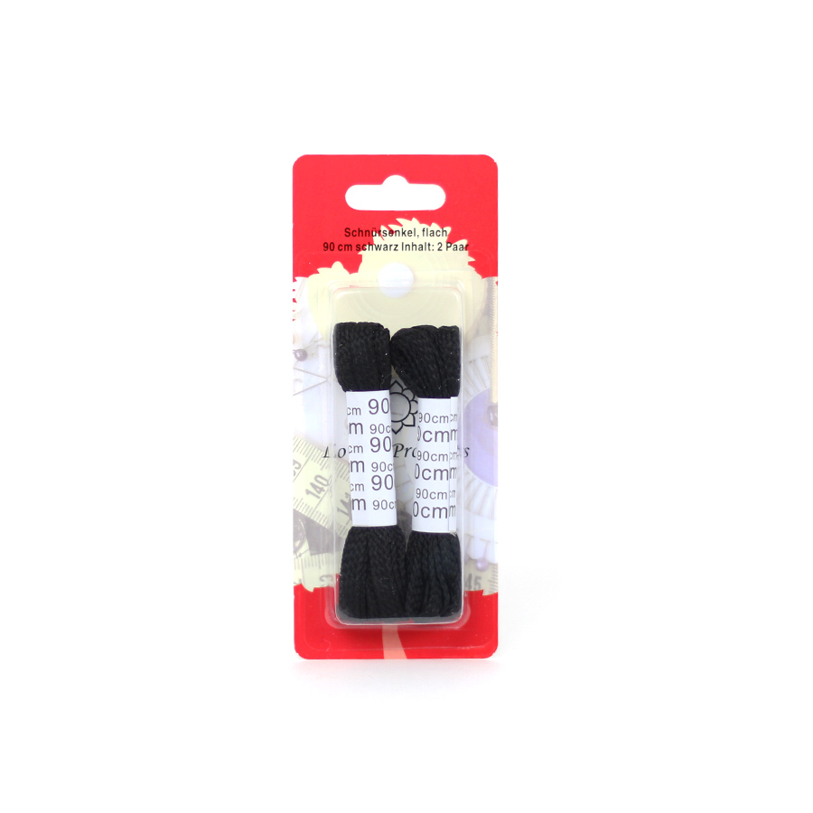 Schnürsenkel 90cm, 2 Paar schwarz